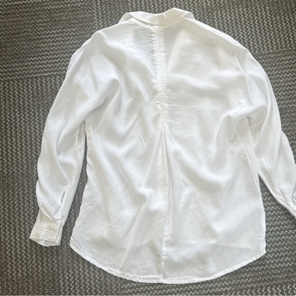 Anthropologie Cloth & Stone White Button-Up Blouse - Picture 7 of 8